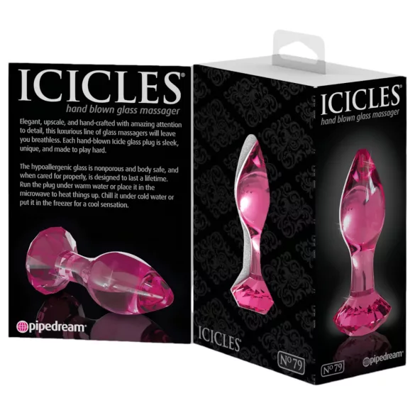 Icicles No. 79 - plug anal de vidrio en forma cónica - rosa