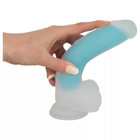 You2Toys - Dildo con ventosa luminoso - silicona azul