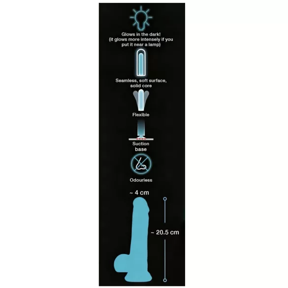 You2Toys - Dildo con ventosa luminoso - silicona azul