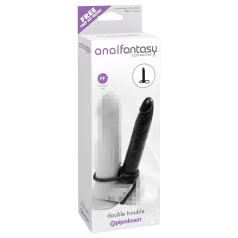 analfantasy - arnés con dildo anal doble - silicona negra