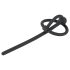 Plug pene silicona con anillo y sonda uretral hueca (negro)