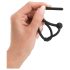 Plug pene silicona con anillo y sonda uretral hueca (negro)