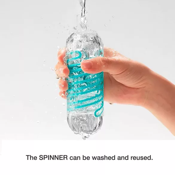 TENGA Spinner Tetra - masturbador masculino - textura giratoria - transparente
