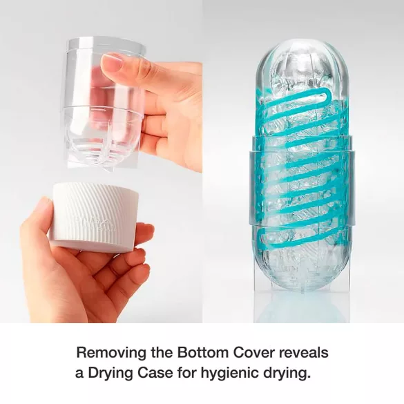 TENGA Spinner Tetra - masturbador masculino - textura giratoria - transparente