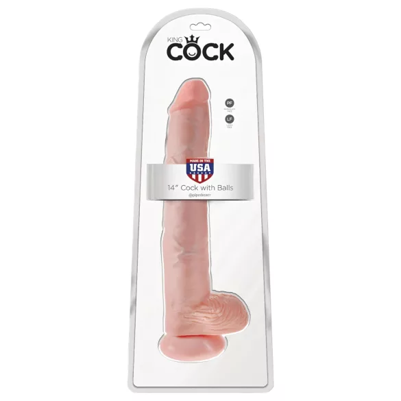 King Cock - dildo grande realista con testículos - 35 cm - color natural