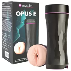   mystim Opus E - masturbador vaginal eléctrico - silicona natural/negro