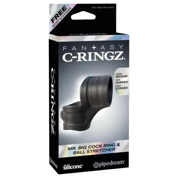 Pipedream - Fantasy Mr. Big - anillo para pene y estirador de testículos (negro)