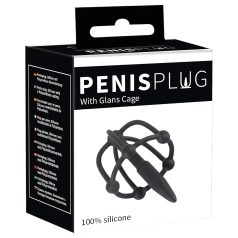 Plug pene - Jaula de glande con dilatador (negro)