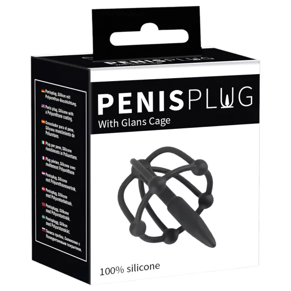 You2Toys - Plug peneano - jaula de glande de silicona con dilatador (negro)