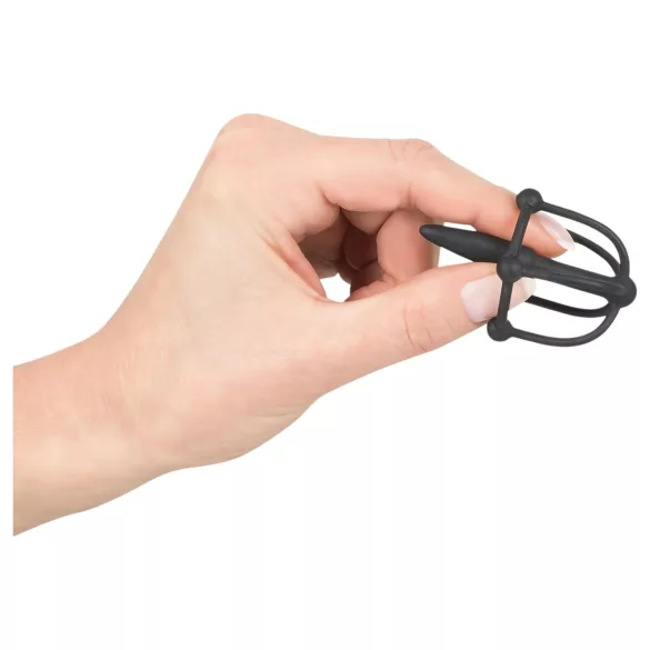 You2Toys - Plug peneano - jaula de glande de silicona con dilatador (negro)