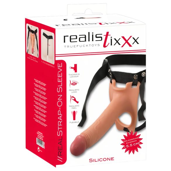 Realistixxx Strap-on - Arnés con dildo hueco (natural)