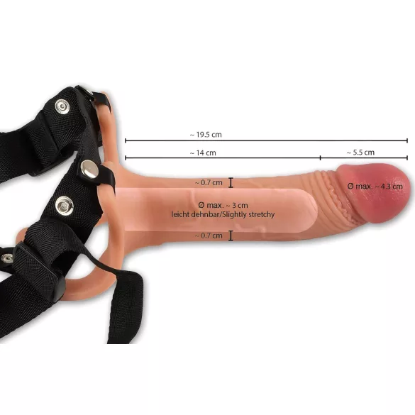 Realistixxx - arnés sexual con dildo hueco - color natural