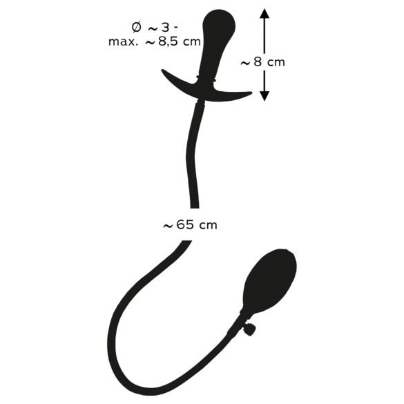 You2Toys - plug anal hinchable con bolas - silicona negro