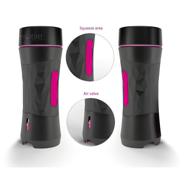 mystim OPUS Mica - masturbador vagina realista - silicona color natural-negro