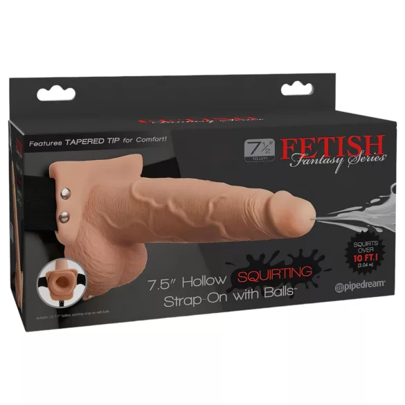 Fetish - arnés con dildo eyaculador 19 cm - silicona color natural