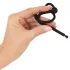 Penisplug - dilatador uretral de silicona con anillo para glande - negro 0,6mm