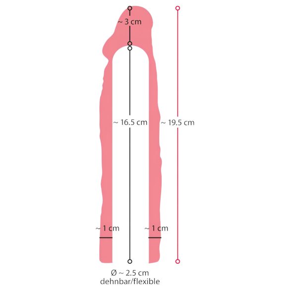 Nature Skin - funda pene alargadora engrosadora - 19,5 cm