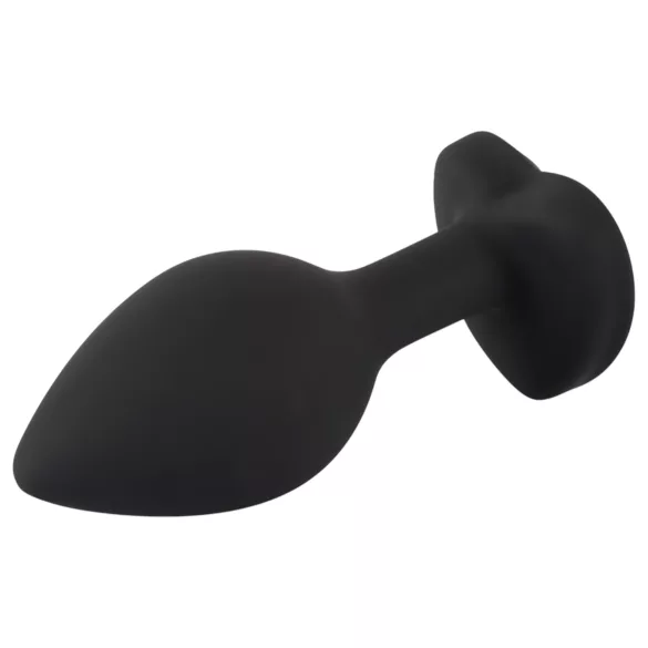You2Toys - plug anal con gema blanca - silicona negra