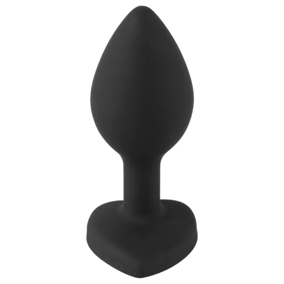 You2Toys - plug anal con gema blanca - silicona negra