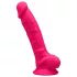 Silexd 7 - consolador con ventosa y testículos - 17,5 cm rosa