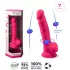 Silexd 7 - consolador con ventosa y forma de testículos - 17,5 cm (rosa)