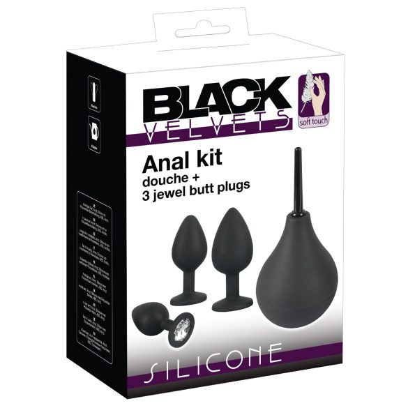 Black Velvets - set de plugs anales - 4 piezas - silicona negra