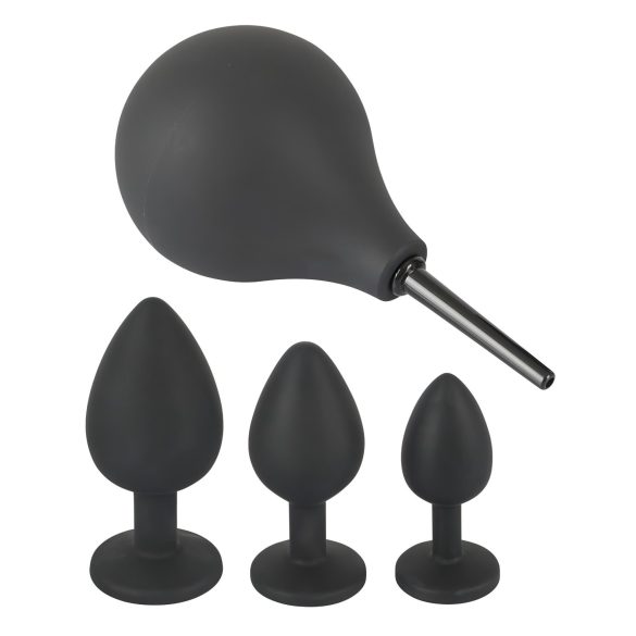 Black Velvets - set de plugs anales - 4 piezas - silicona negra
