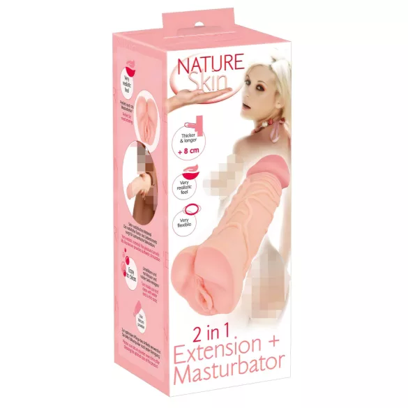 Nature Skin - masturbador vaginal y funda peneana 2 en 1 - color natural