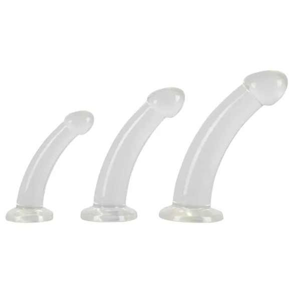 Crystal Clear - set de dilatadores anales con glande - 3 piezas - transparente