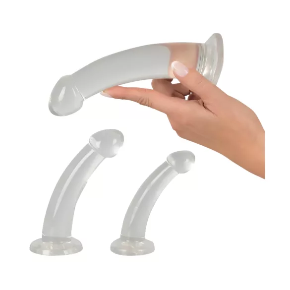 Crystal Clear - set de dilatadores anales con glande - 3 piezas - transparente