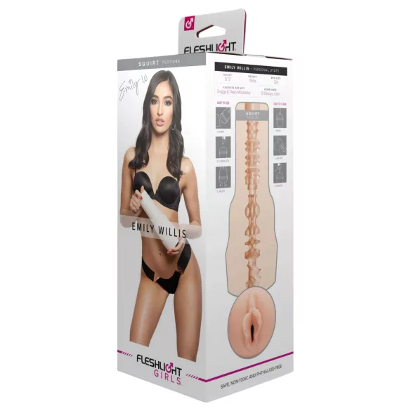 Fleshlight Emily Willis Squirt - vagina artificial realista (color natural)