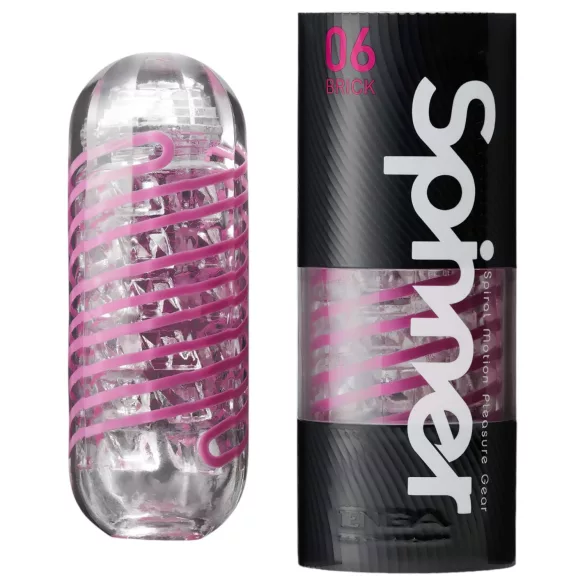 TENGA Spinner Brick - masturbador masculino - transparente
