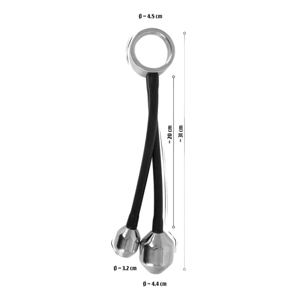You2Toys - anillo para pene y anal con peso - silicona negra