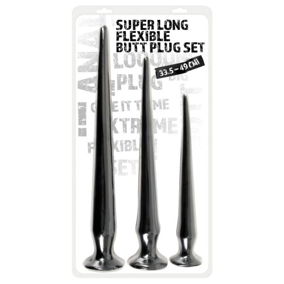 You2Toys - set de plug anal extra largo (3 piezas) - negro