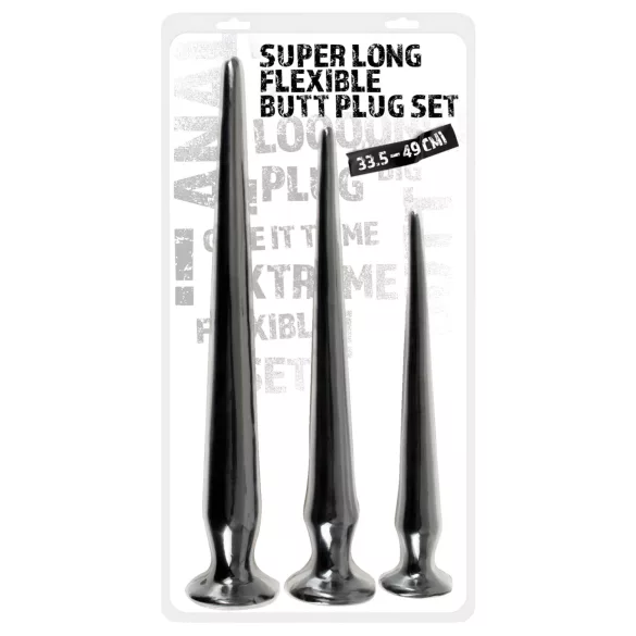 You2Toys - set plug anal extra largo 3 piezas - silicona negra