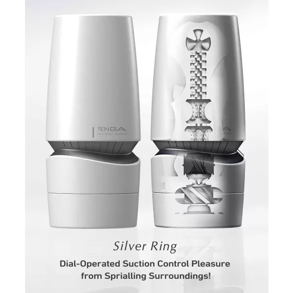 TENGA Aero - masturbador boca succión potente - silicona blanco plateado