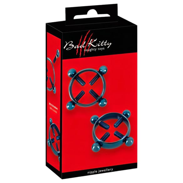 Bad Kitty - joya para pezones con rosca - azul