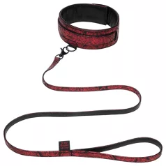 Fifty Shades of Grey - collar y correa - cuero negro-rojo