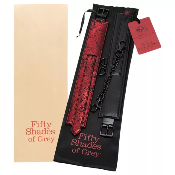Fifty Shades of Grey - esposas tobillo ajustables - negro-rojo