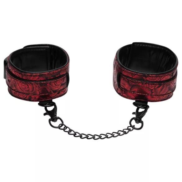 Fifty Shades of Grey - esposas tobillo ajustables - negro-rojo