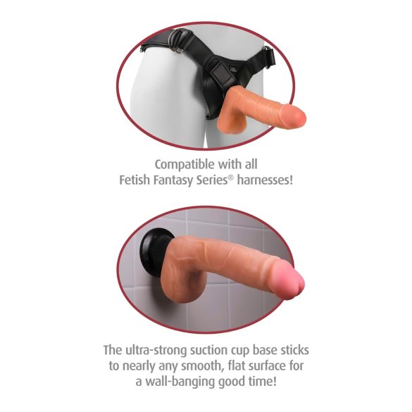Real Feel Deluxe No.5 - vibrador realista con testículos - color natural