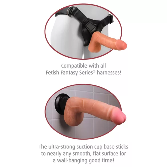 Real Feel Deluxe No.7 - Consolador realista con testículos - vibrador piel