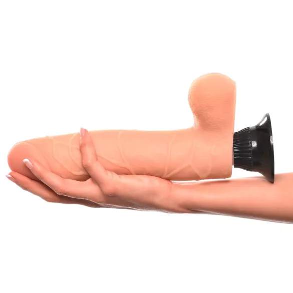 Real Feel Deluxe No.9 - vibrador realista con testículos - color natural