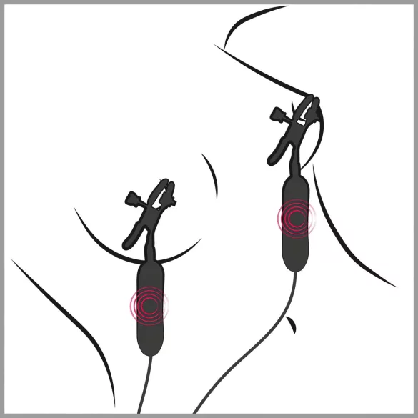 Fetish - pinza vibradora para pezones - negro