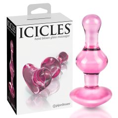 Icicles No. 75 - plug anal corazón - vidrio rosa