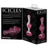 Icicles No. 75 - plug anal de vidrio en forma de corazón (rosa)