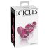 Icicles No. 75 - plug anal de vidrio en forma de corazón (rosa)