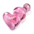 Icicles No. 75 - plug anal de vidrio en forma de corazón (rosa)