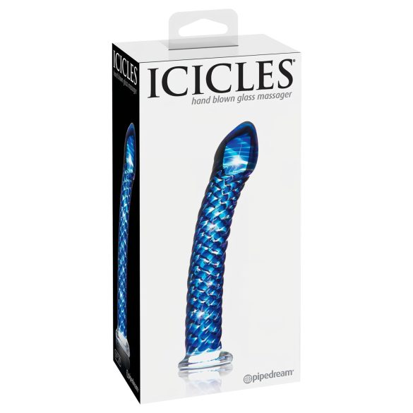 Icicles No. 29 - espiral, consolador de vidrio para pene (azul)