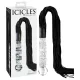 Icicles No. 38 - látigo de cuero y consolador de vidrio transparente-negro